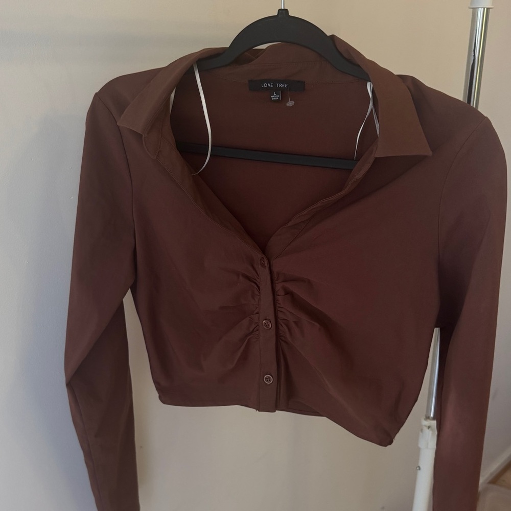 Chocolate brown button up